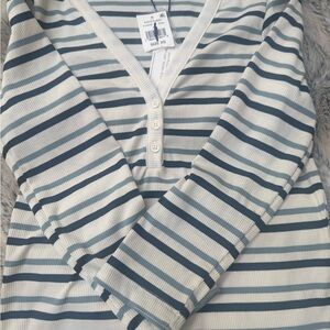 Sanctuary Blue and White Striped Top